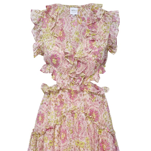 Misa Los Angeles Dresses & Skirts - MISA Los Angeles Jolie Floral Ruffle Minidress size xs